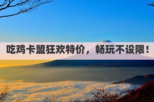 吃鸡卡盟狂欢特价，畅玩不设限！