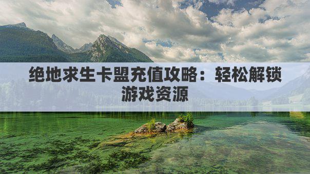 绝地求生卡盟充值攻略：轻松解锁游戏资源