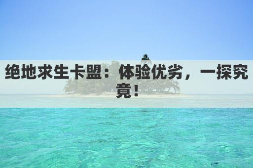 绝地求生卡盟：体验优劣，一探究竟！