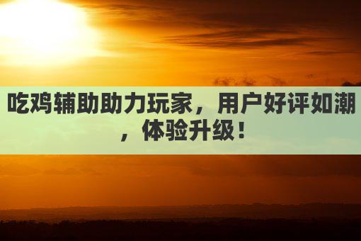 吃鸡辅助助力玩家，用户好评如潮，体验升级！
