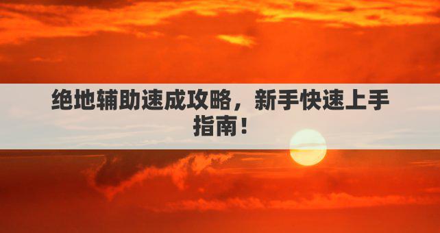 绝地辅助速成攻略，新手快速上手指南！