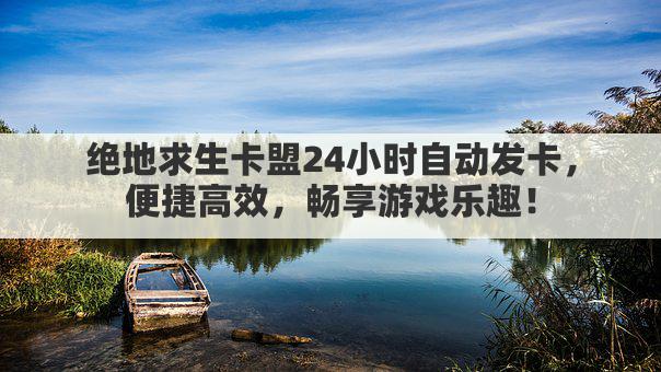 绝地求生卡盟官网,24小时自动发卡,畅玩无忧体验!
