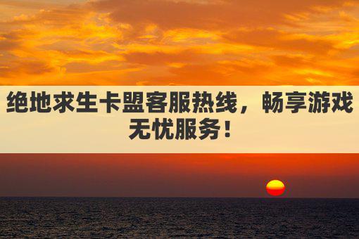 绝地求生卡盟客服热线，畅享游戏无忧服务！
