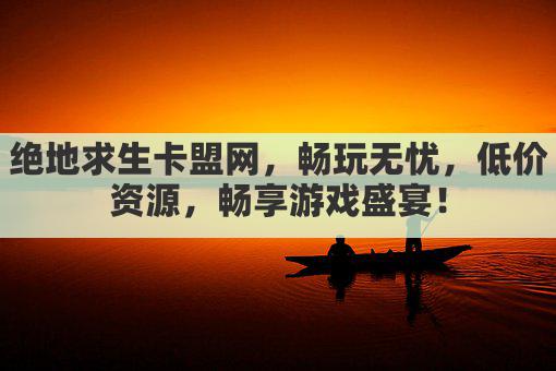 绝地求生卡盟网，畅玩无忧，低价资源，畅享游戏盛宴！