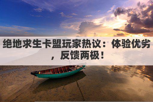绝地求生卡盟玩家热议：体验优劣，反馈两极！