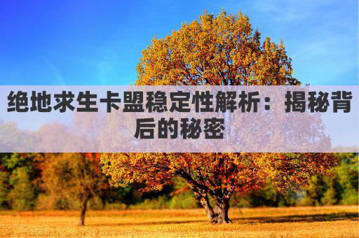 绝地求生卡盟稳定性解析：揭秘背后的秘密