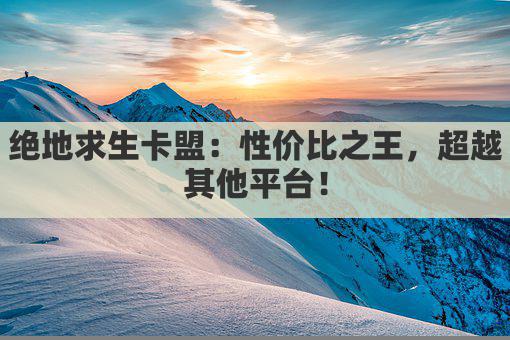 绝地求生卡盟：性价比之王，超越其他平台！