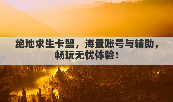 绝地求生卡盟，海量账号与辅助，畅玩无忧体验！