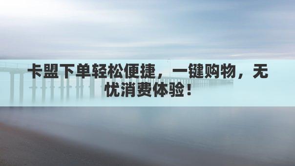 卡盟下单轻松便捷,一键购物,无忧消费体验!