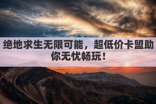 绝地求生无限可能，超低价卡盟助你无忧畅玩！
