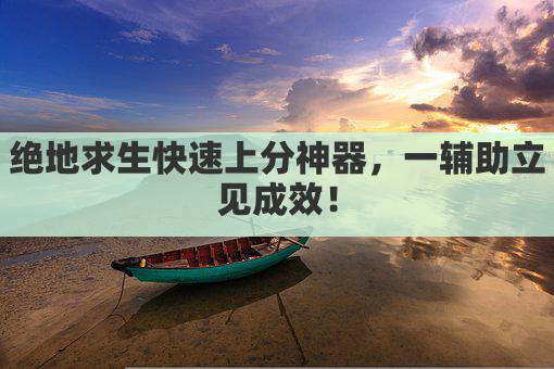 绝地求生快速上分神器，一辅助立见成效！