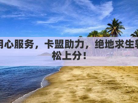 用心服务，卡盟助力，绝地求生轻松上分！