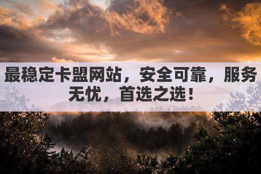 最稳定卡盟网站,安全可靠,服务无忧,首选之选!