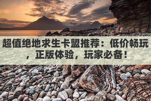 超值绝地求生卡盟推荐：低价畅玩，正版体验，玩家必备！
