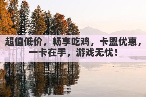 超值低价，畅享吃鸡，卡盟优惠，一卡在手，游戏无忧！