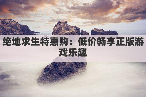 绝地求生特惠购：低价畅享正版游戏乐趣