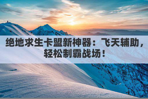 绝地求生卡盟新神器：飞天辅助，轻松制霸战场！