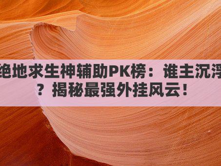 绝地求生神辅助PK榜：谁主沉浮？揭秘最强外挂风云！