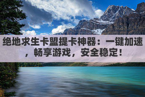 绝地求生卡盟提卡神器：一键加速，畅享游戏，安全稳定！
