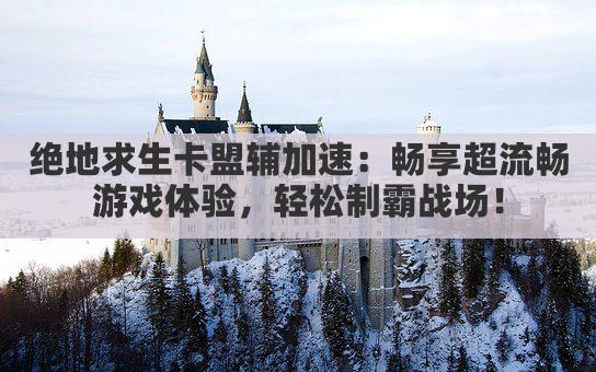 绝地求生卡盟辅加速：畅享超流畅游戏体验，轻松制霸战场！