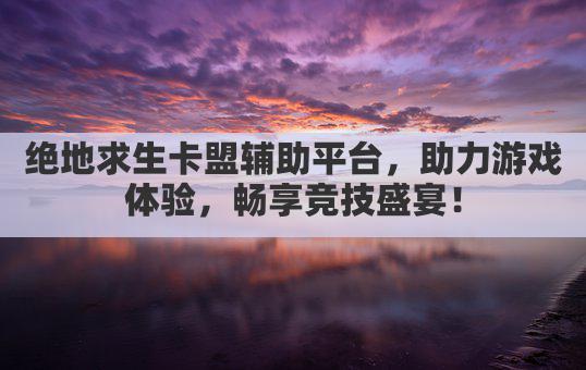绝地求生卡盟辅助平台，助力游戏体验，畅享竞技盛宴！