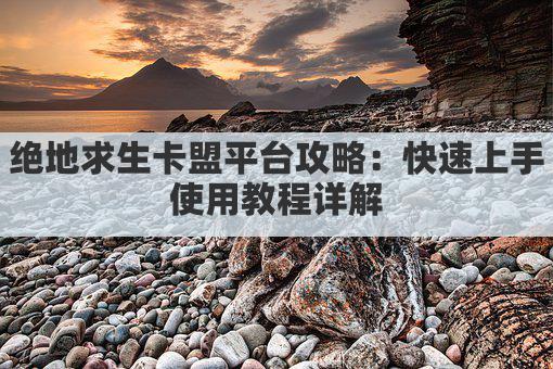 绝地求生卡盟平台攻略：快速上手使用教程详解