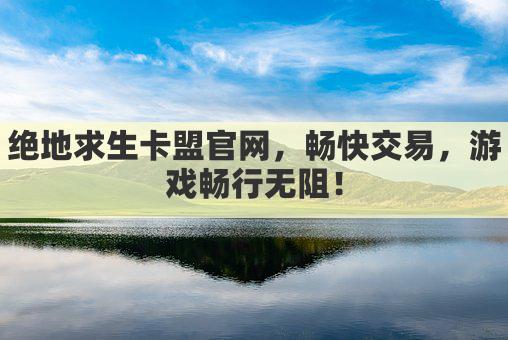 绝地求生卡盟网站，畅玩无忧，低价资源任你选！