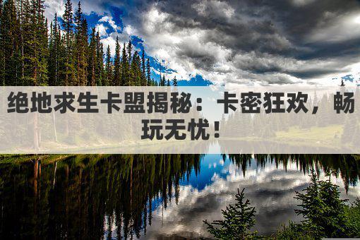 绝地求生卡盟揭秘：卡密狂欢，畅玩无忧！