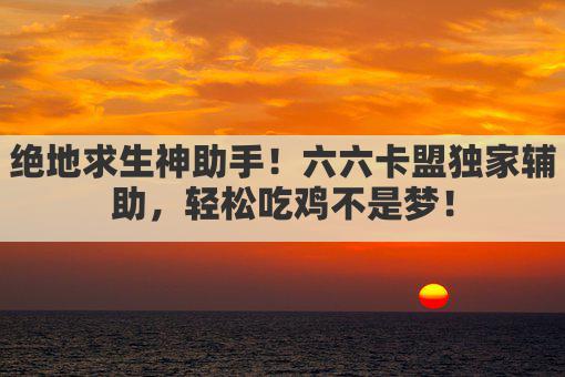 绝地求生神助手！六六卡盟独家辅助，轻松吃鸡不是梦！