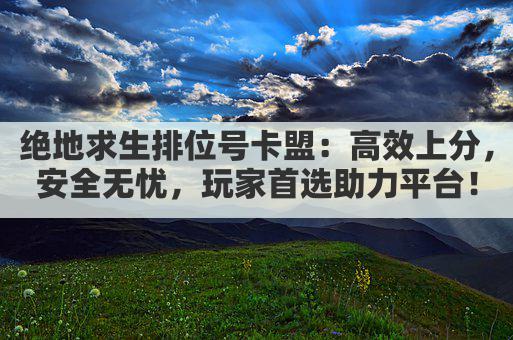 绝地求生排位号卡盟：高效上分，安全无忧，玩家首选助力平台！
