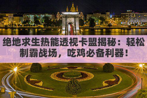 绝地求生热能透视卡盟揭秘：轻松制霸战场，吃鸡必备利器！