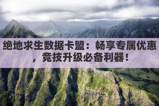 绝地求生数据卡盟：畅享专属优惠，竞技升级必备利器！