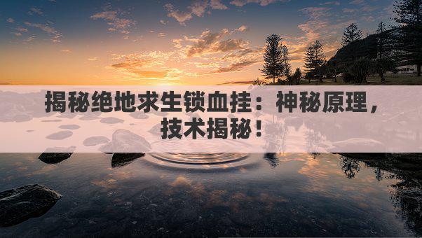 揭秘绝地求生锁血挂:神秘原理,技术揭秘!