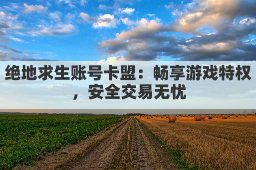 绝地求生账号卡盟：畅享游戏特权，安全交易无忧