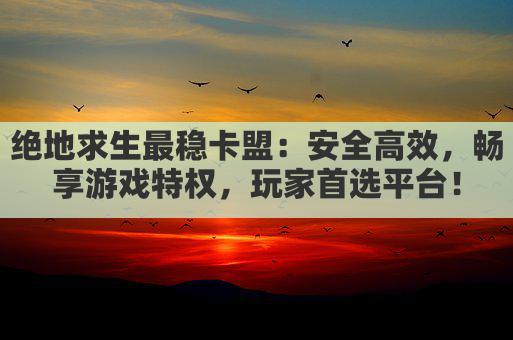 绝地求生最稳卡盟：安全高效，畅享游戏特权，玩家首选平台！