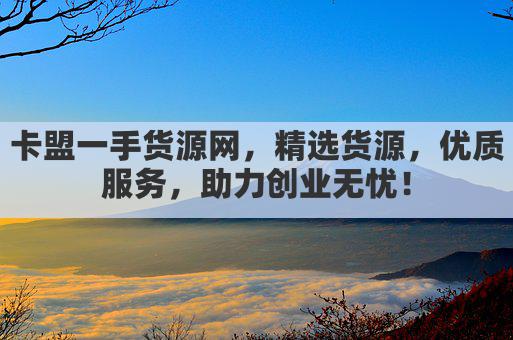 卡盟一手货源网，精选货源，优质服务，助力创业无忧！