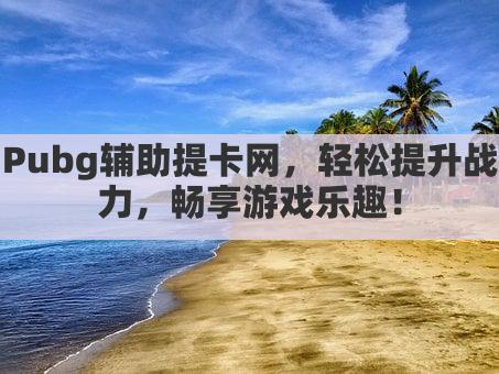 Pubg辅助提卡网,轻松提升战力,畅享游戏乐趣!