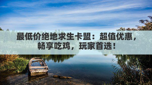 最低价绝地求生卡盟：超值优惠，畅享吃鸡，玩家首选！