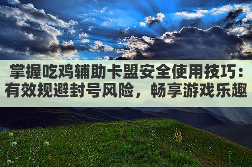 掌握吃鸡辅助卡盟安全使用技巧:有效规避封号风险,畅享游戏乐趣