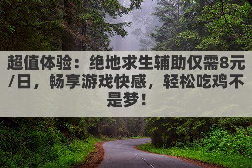 超值体验:绝地求生辅助仅需8元/日,畅享游戏快感,轻松吃鸡不是梦!