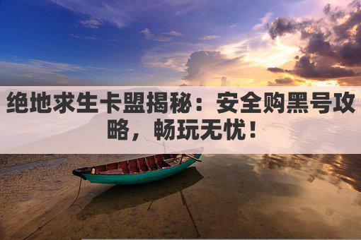 绝地求生卡盟揭秘：安全购黑号攻略，畅玩无忧！