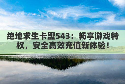 绝地求生卡盟543：畅享游戏特权，安全高效充值新体验！