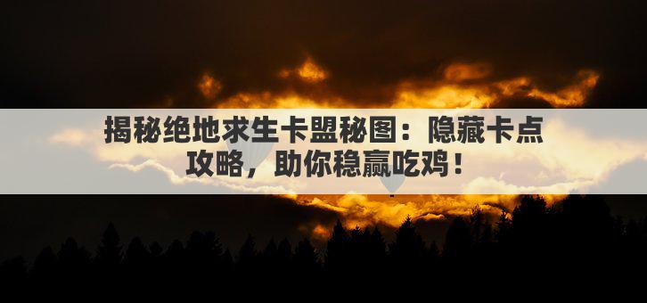 揭秘绝地求生卡盟秘图：隐藏卡点攻略，助你稳赢吃鸡！