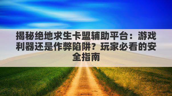 揭秘绝地求生卡盟辅助平台:游戏利器还是作弊陷阱?玩家必看的安全指南