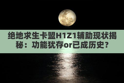 绝地求生卡盟H1Z1辅助现状揭秘：功能犹存or已成历史？