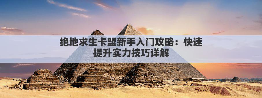绝地求生卡盟新手入门攻略：快速提升实力技巧详解
