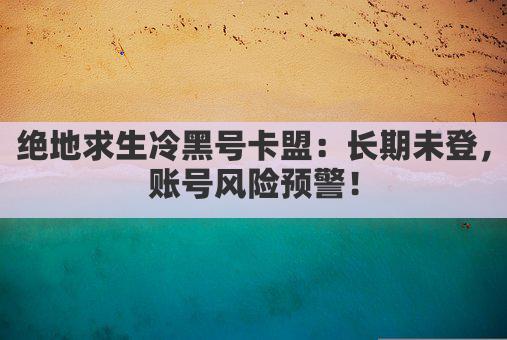 绝地求生冷黑号卡盟：长期未登，账号风险预警！