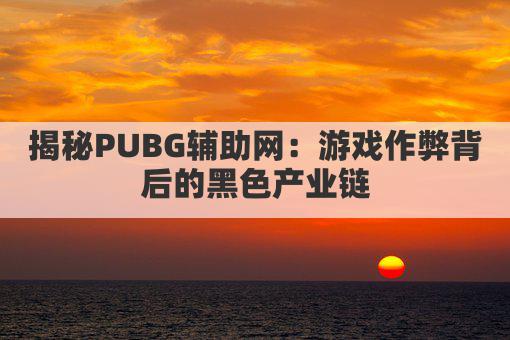 揭秘PUBG辅助网:游戏作弊背后的黑色产业链