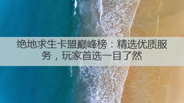 绝地求生卡盟巅峰榜:精选优质服务,玩家首选一目了然