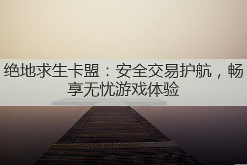 绝地求生卡盟：安全交易护航，畅享无忧游戏体验
